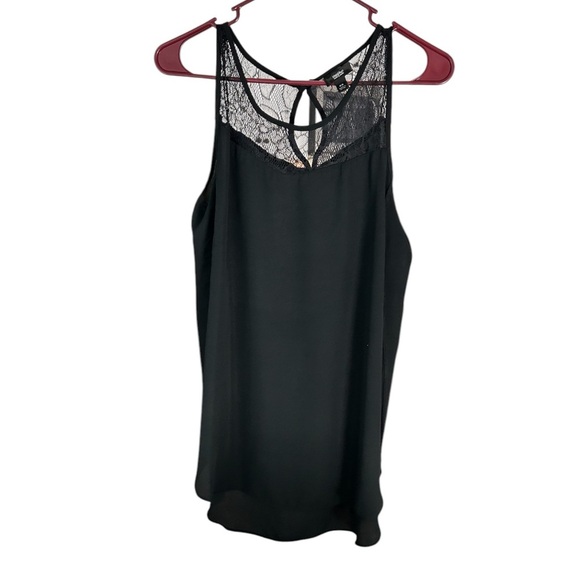 Mossimo Black Lace Back Tank Top size medium - Picture 2 of 6